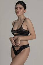  Mae Black Half Moon Cut-Out Bra Lingerie by RAVEN + ROSE- The Nookie