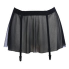 Black Mesh Skirt Garter Belt Lingerie by Flash You & Me- The Nookie