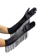  Satin Fringe Long Sleeve Gloves Lingerie by Pamela Mann- The Nookie