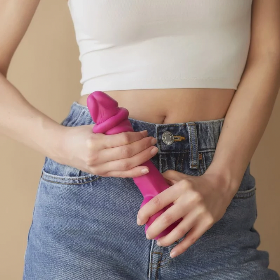 Sliding Skin Realistic Dildo Size S in Fuchsia Dildo by Strap On Me- The Nookie