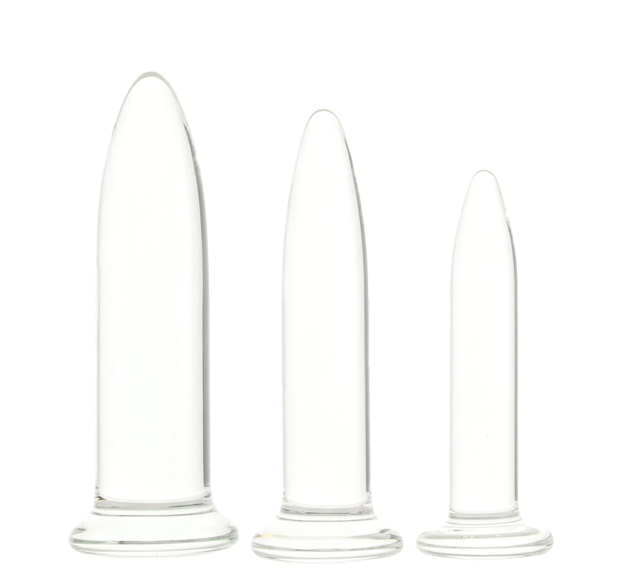 Crystál 3 Piece Glass Dilator Training Kit Dildo by NS Novelties- The Nookie