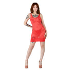 Sheer Red Mesh Mini Dress Lingerie by Flash You & Me- The Nookie