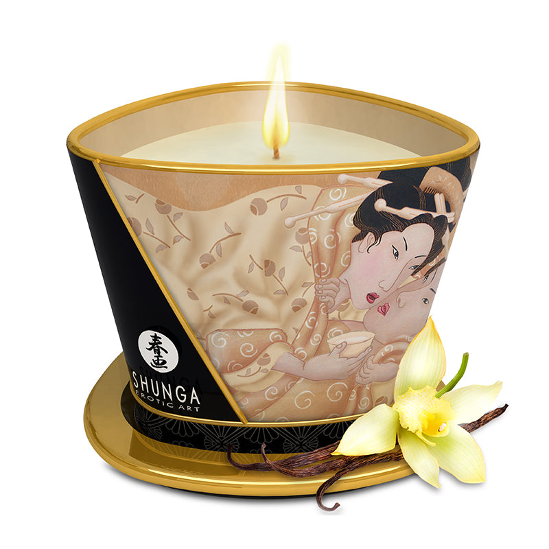 5.7 oz Massage Candle in Vanilla Fetish Massage by Shunga- The Nookie