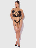 Cecily Lace & Chain Bustier & Hipster Set in Black Lingerie by House of Desire- The Nookie