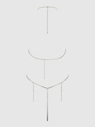 Rhinestone Dangle Fringe Teddy in Silver Lingerie by House of Desire- The Nookie