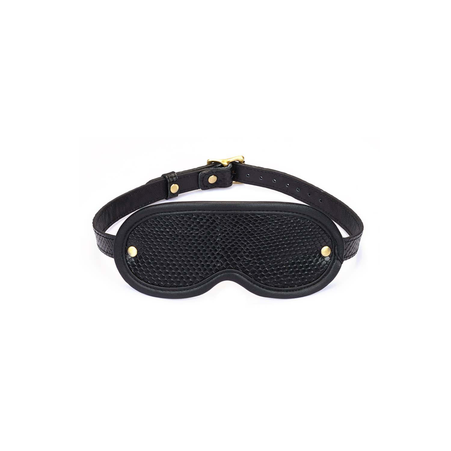 Crocodile Noir Black Leather Blindfold Kink by Liebe Seele- The Nookie
