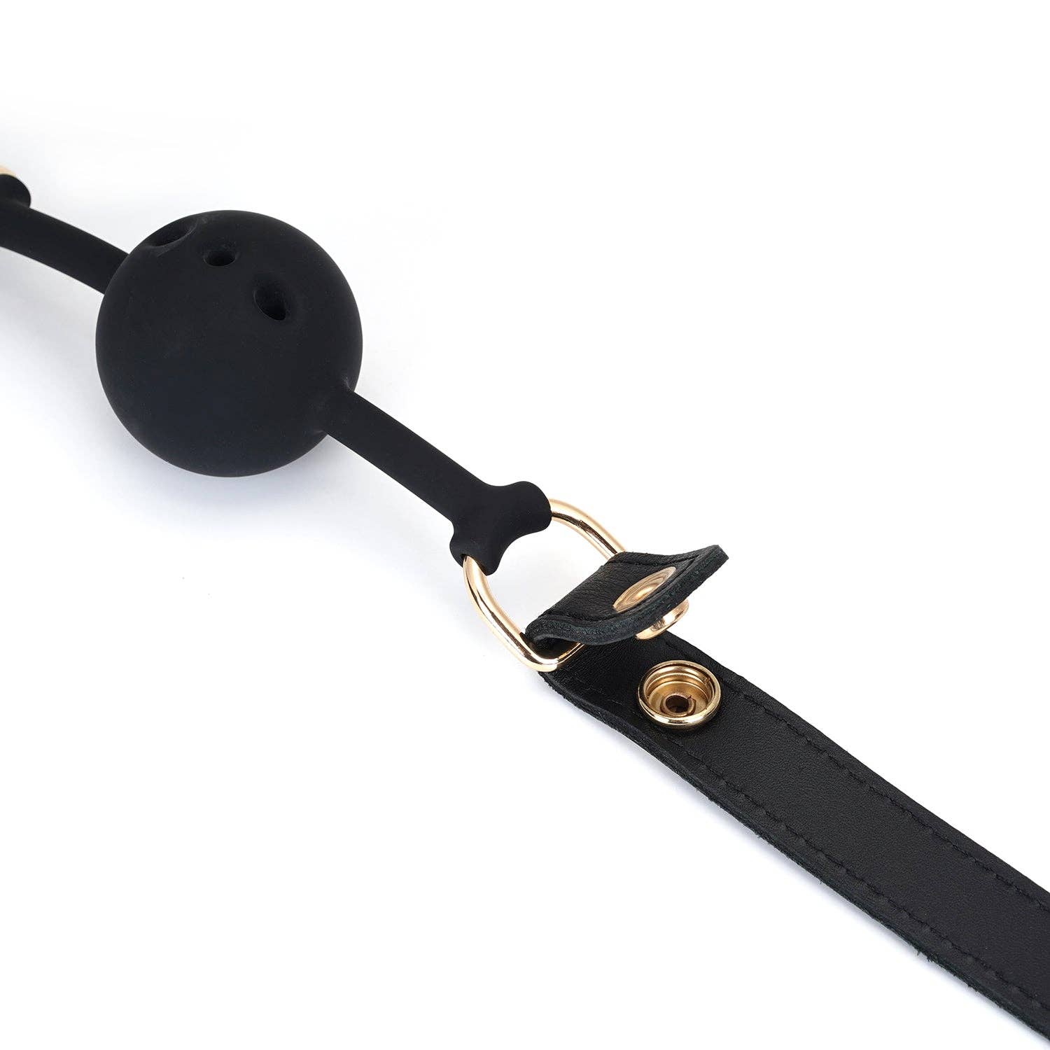 Demon's Kiss Black Leather Ball Gag Kink by Liebe Seele- The Nookie