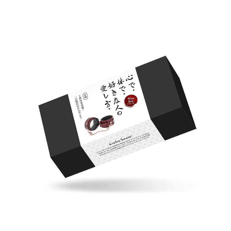 Wine Red Leather Anklecuffs with Rose Gold Hardware Lingerie by Liebe Seele- The Nookie