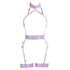  Alivia Bondage Playsuit in Lavender with Golden Sliders Lingerie by Flash You & Me- The Nookie