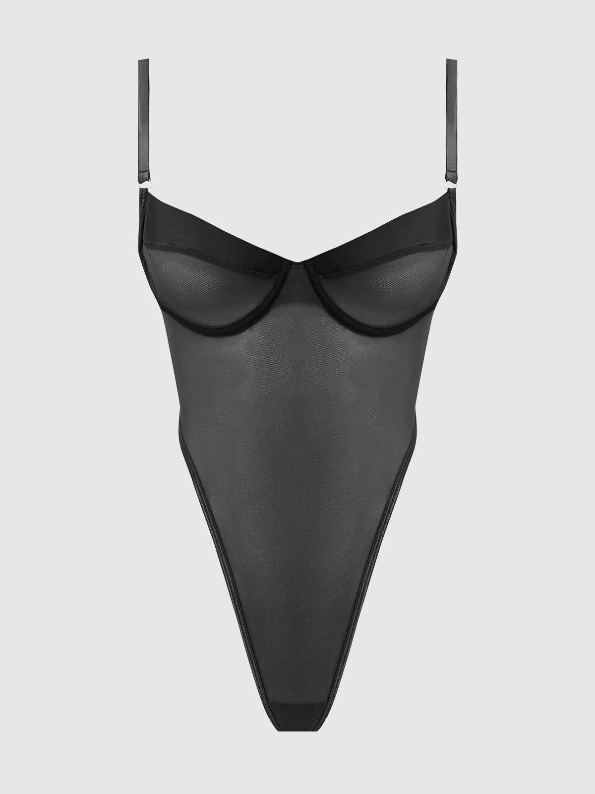 Raquel Mesh and Silky Micro Underwire Bodysuit Lingerie by House of Desire- The Nookie