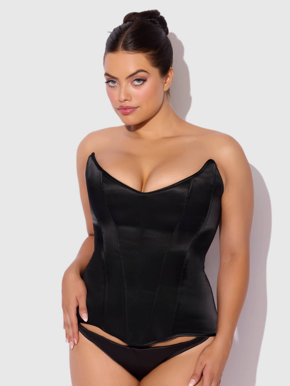 Juliet Satin Full Boning Scoop Neck Corset Lingerie by House of Desire- The Nookie