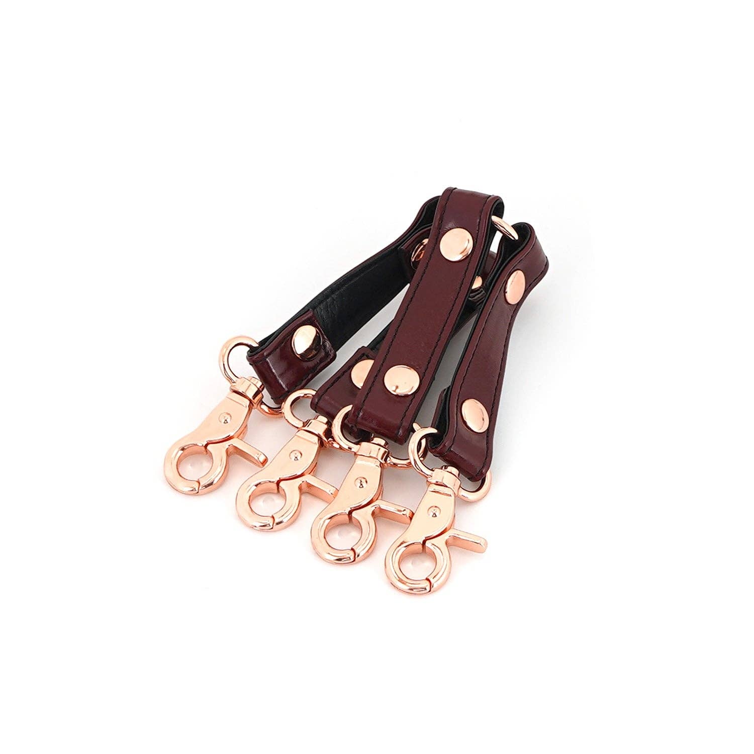 Wine Red Leather Hogtie Lingerie by Liebe Seele- The Nookie