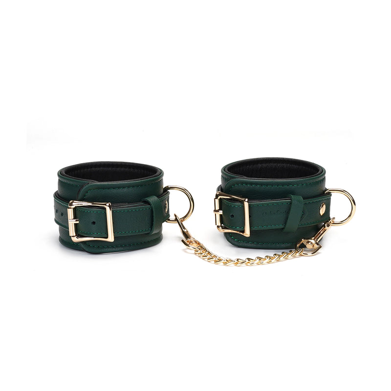  Luxury Green Leather Wrist Cuffs Kink by Liebe Seele- The Nookie
