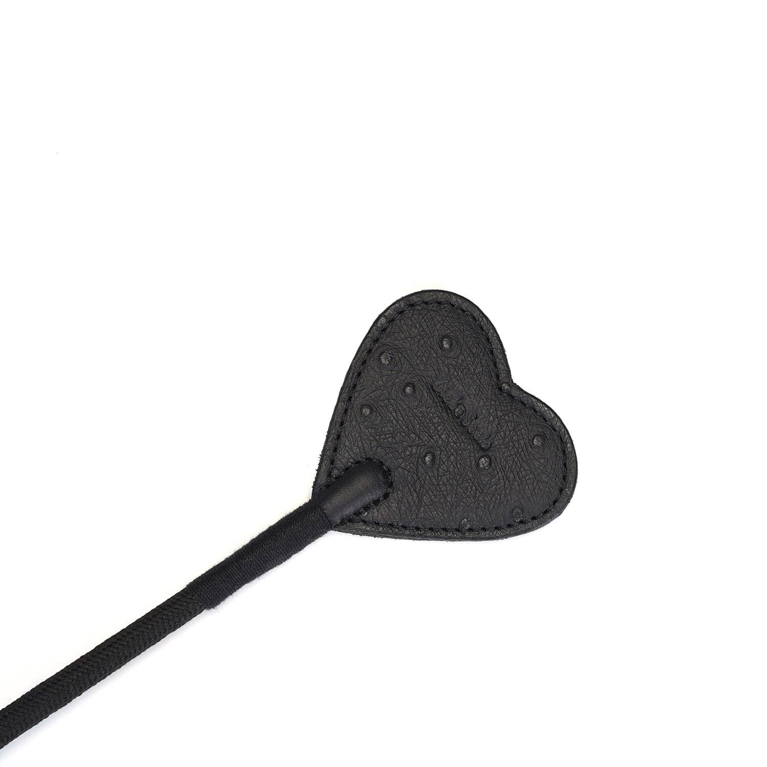 Demon's Kiss Black Leather Tip Heart Riding Crop Kink by Liebe Seele- The Nookie