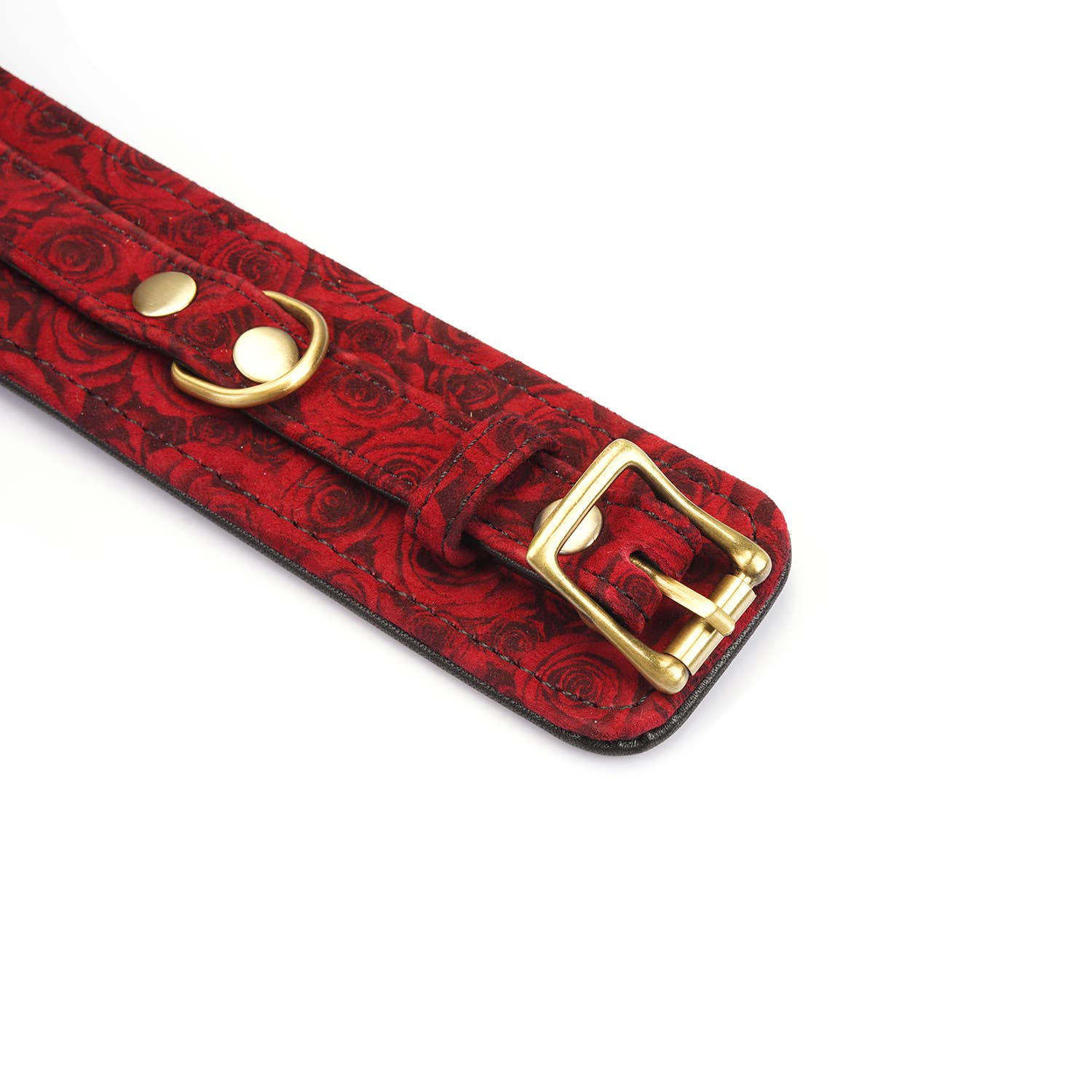 Kinbaku Ukiyoe Luxury Red Rosy Lamb Suede Leather Ankle Cuff Kink by Liebe Seele- The Nookie