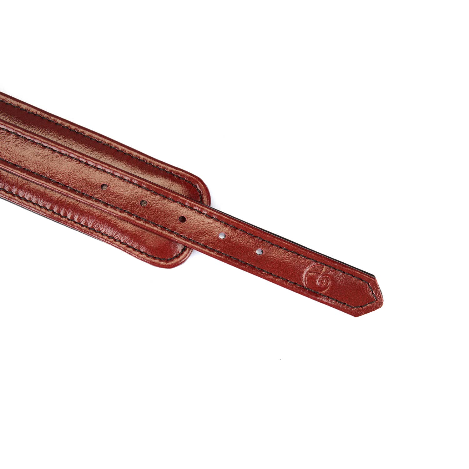 Wine Red Leather Narrow Handcuffs with Rose Gold Hardware Lingerie by Liebe Seele- The Nookie