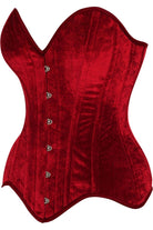 Top Drawer Dark Red Velvet Steel Boned Overbust Corset Lingerie by Daisy Corsets- The Nookie