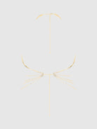 Rhinestone Net & Fringe Halter Bralette in Gold Lingerie by House of Desire- The Nookie