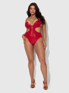 Phoenix Faux Leather & Fringe Crotchless Teddy Lingerie by House of Desire- The Nookie
