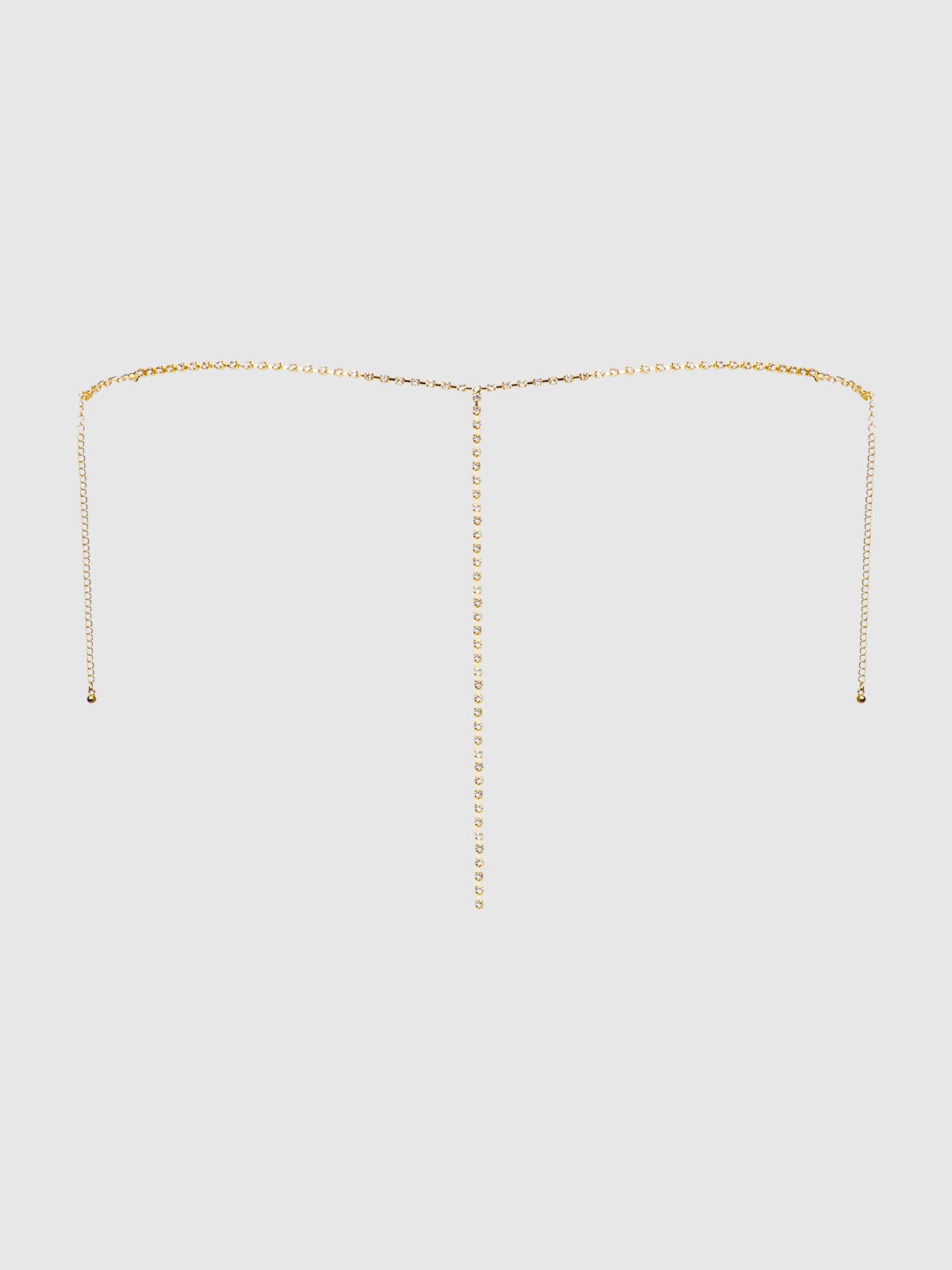 Rhinestone V-Front Panty in Gold Lingerie by House of Desire- The Nookie