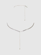 Chainmail Rhinestone Triangle Bra in Silver Lingerie by House of Desire- The Nookie