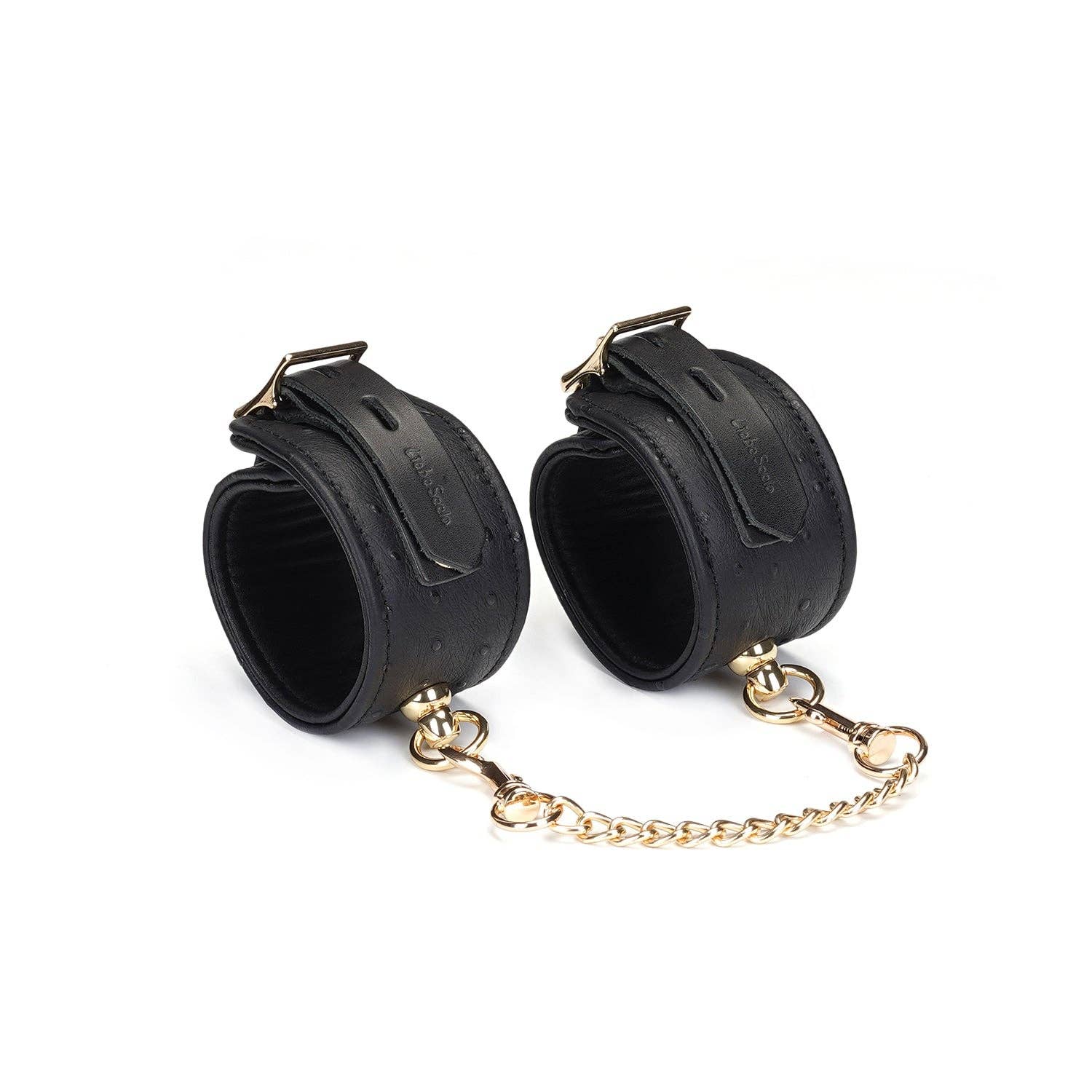 Demon's Kiss Black Leather Ankle Cuffs with Locking Buckles Kink by Liebe Seele- The Nookie