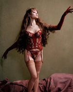 Embroidered Merrywidow in Ruby Wine Lingerie by Kilo Brava- The Nookie