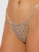 Chainmail Rhinestone Thong in Silver Lingerie by House of Desire- The Nookie