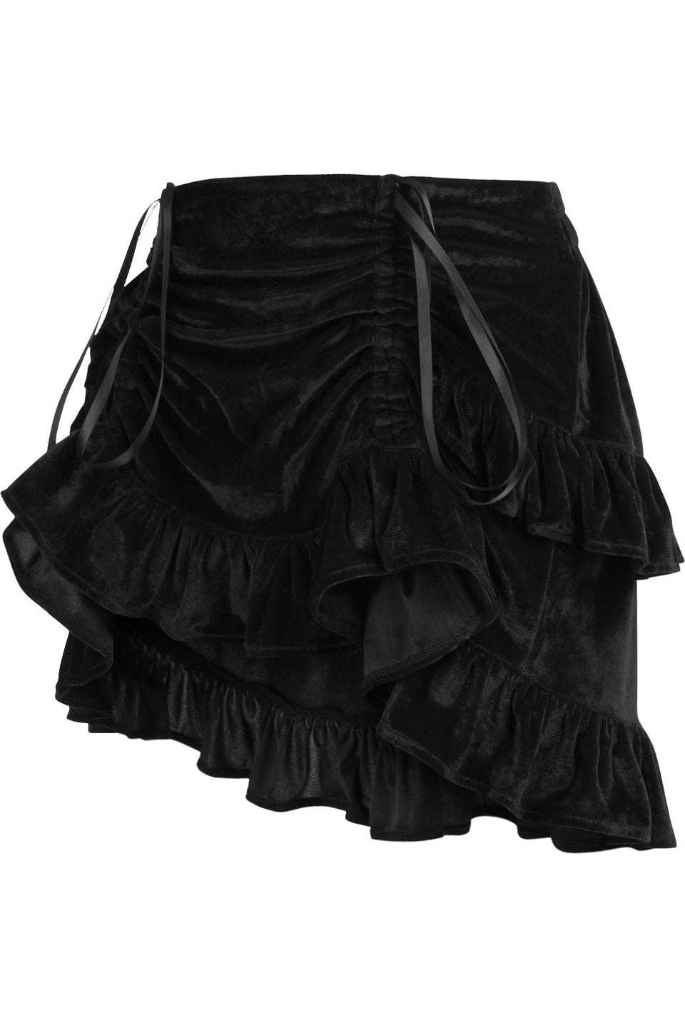  Black Velvet Ruched Bustle Skirt Lingerie by Daisy Corsets- The Nookie