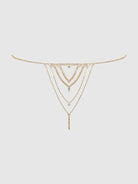 Rhinestone V-Front Panty in Gold Lingerie by House of Desire- The Nookie