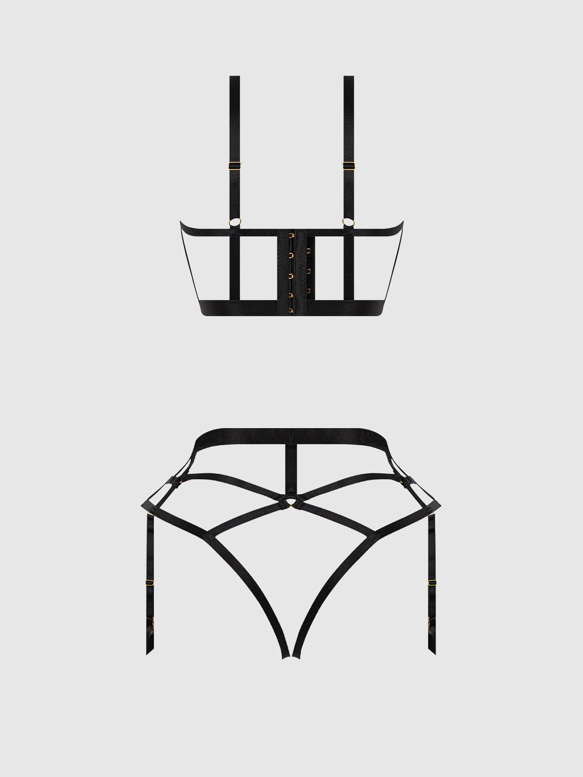 Devon Open Cup Bra & Crotchless Hipster Set Lingerie by House of Desire- The Nookie