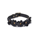  Black Leather Floral Collar with Leash Kink by Liebe Seele- The Nookie