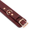 Wine Red Leather Handcuffs with Rose Gold Hardware Kink by Liebe Seele- The Nookie