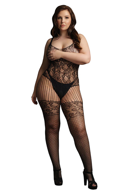  Le Désir Lace and Fishnet Bodystocking Lingerie by Shots- The Nookie
