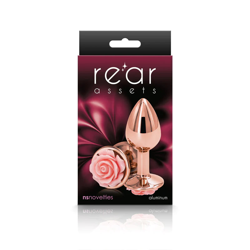  Small Rose Gold Plug with Pink Rose Dildo by NS Novelties- The Nookie