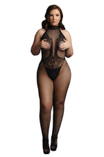  Le Désir Black High Neck Fishnet and Lace Bodystocking Lingerie by Shots- The Nookie