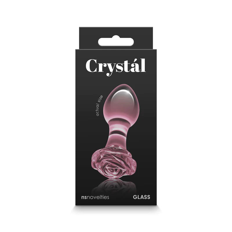  Crystal Glass Rose Plug in Pink Dildo by NS Novelties- The Nookie