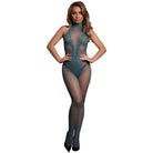 OS Le Désir High Neck Fishnet and Lace Bodystocking - Blue Lingerie by Le Desir- The Nookie