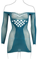  Le Désir Blue Long-Sleeved Mini Dress Lingerie by Shots- The Nookie