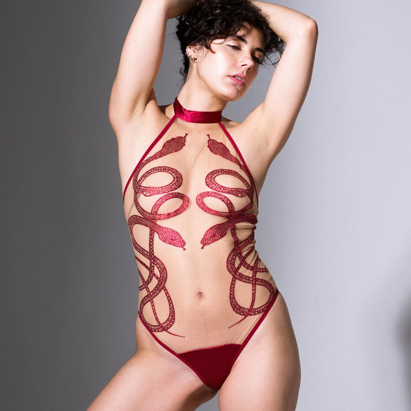  Medusa Bodysuit in Oxblood Lingerie by Thistle & Spire- The Nookie