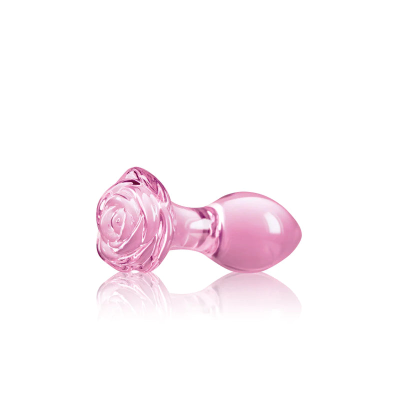  Crystal Glass Rose Plug in Pink Dildo by NS Novelties- The Nookie