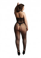  High Neck Fishnet and Lace Bodystocking Lingerie by Le Desir- The Nookie