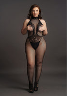  High Neck Fishnet and Lace Bodystocking Lingerie by Le Desir- The Nookie