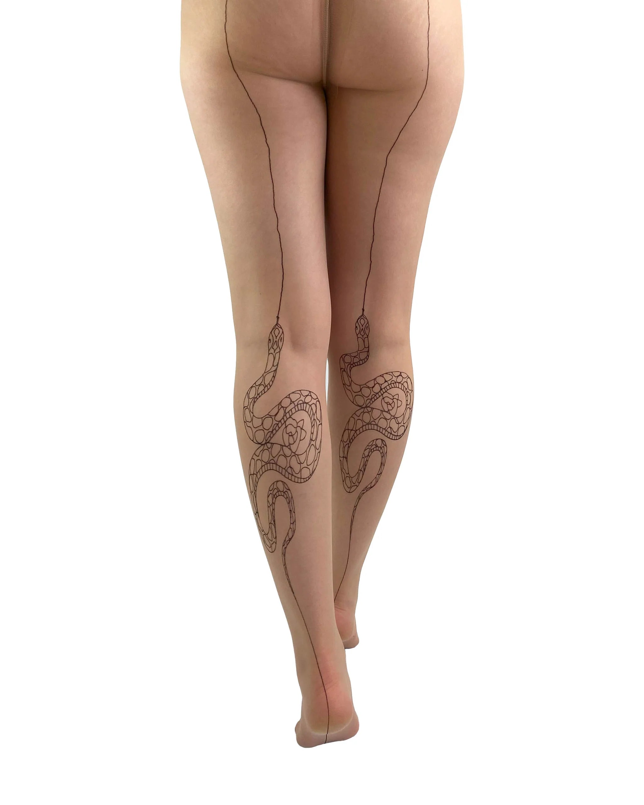  Premium Snake Back Seam Tights in Beige/Black Lingerie by Pamela Mann- The Nookie