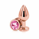  Medium Rose Gold Plug with Pink Gem Dildo by NS Novelties- The Nookie