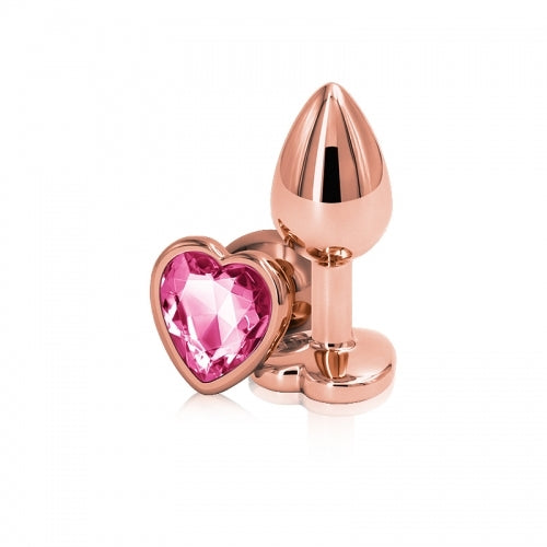  Small Rose Gold Plug with Pink Heart Dildo by NS Novelties- The Nookie