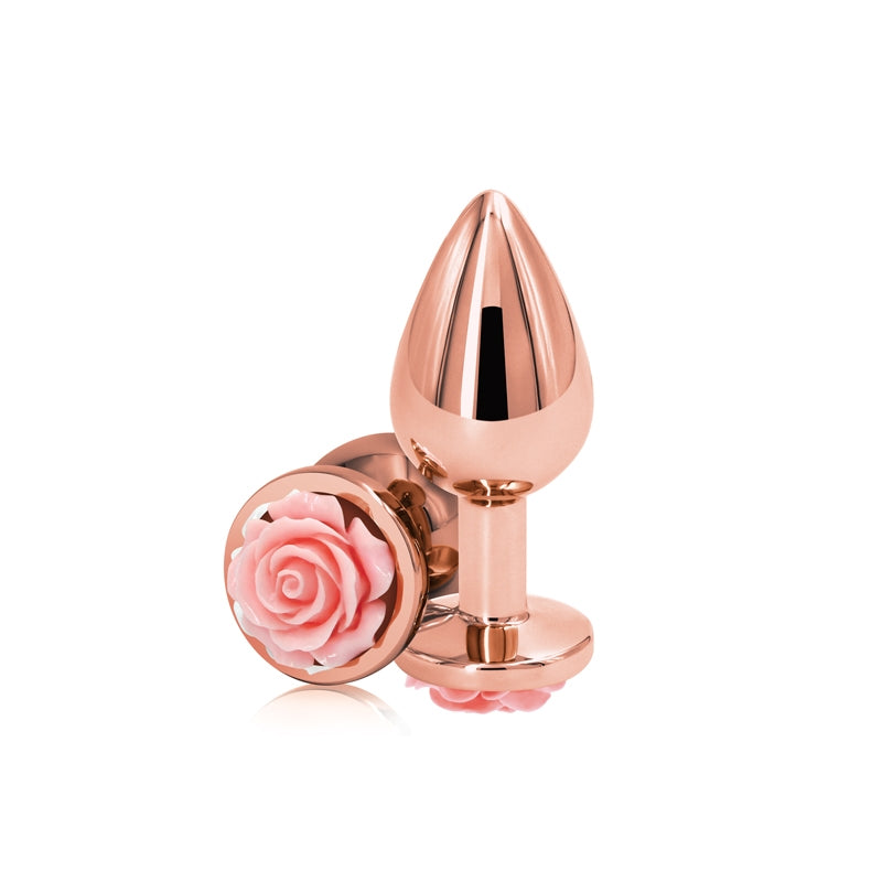 Medium Rose Gold Plug with Pink Rose Dildo by NS Novelties- The Nookie