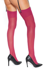  Raspberry Thigh High Stockings Lingerie by Coquette- The Nookie