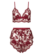  Embroidered Longline Bralette in Ruby Wine Lingerie by Kilo Brava- The Nookie