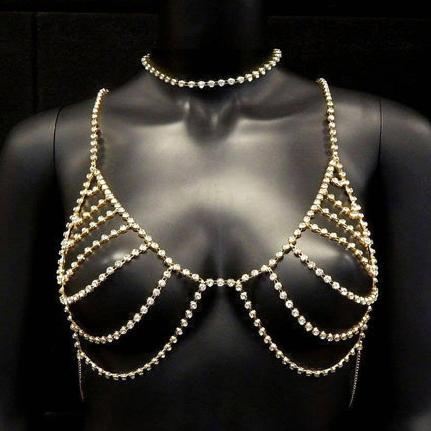 Body Chain Bra/silver Chain Bra/body Jewelry/bra Jewelry/ 
